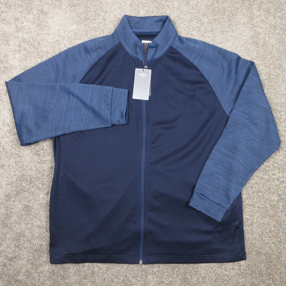 Callaway Track‎ Jacket Mens Large Full Zip Performance Mock Neck Golf Logo NEW